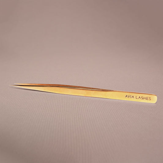 Slim Straight Isolation Tweezer- Gold